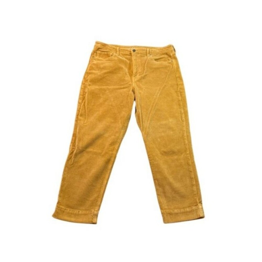 American Eagle Women's Mom Jeans Cuffed Corduroy Size 14 X-Short Pants Petite